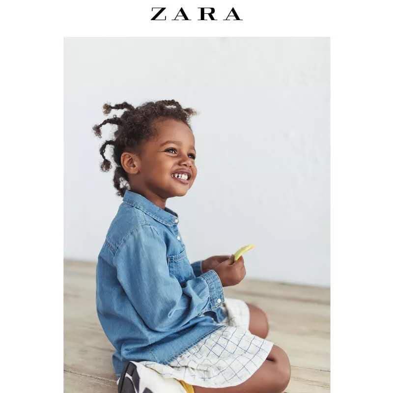 Áo bò bé gái Zara. Size : 9/12 - 3/4 tuổi
