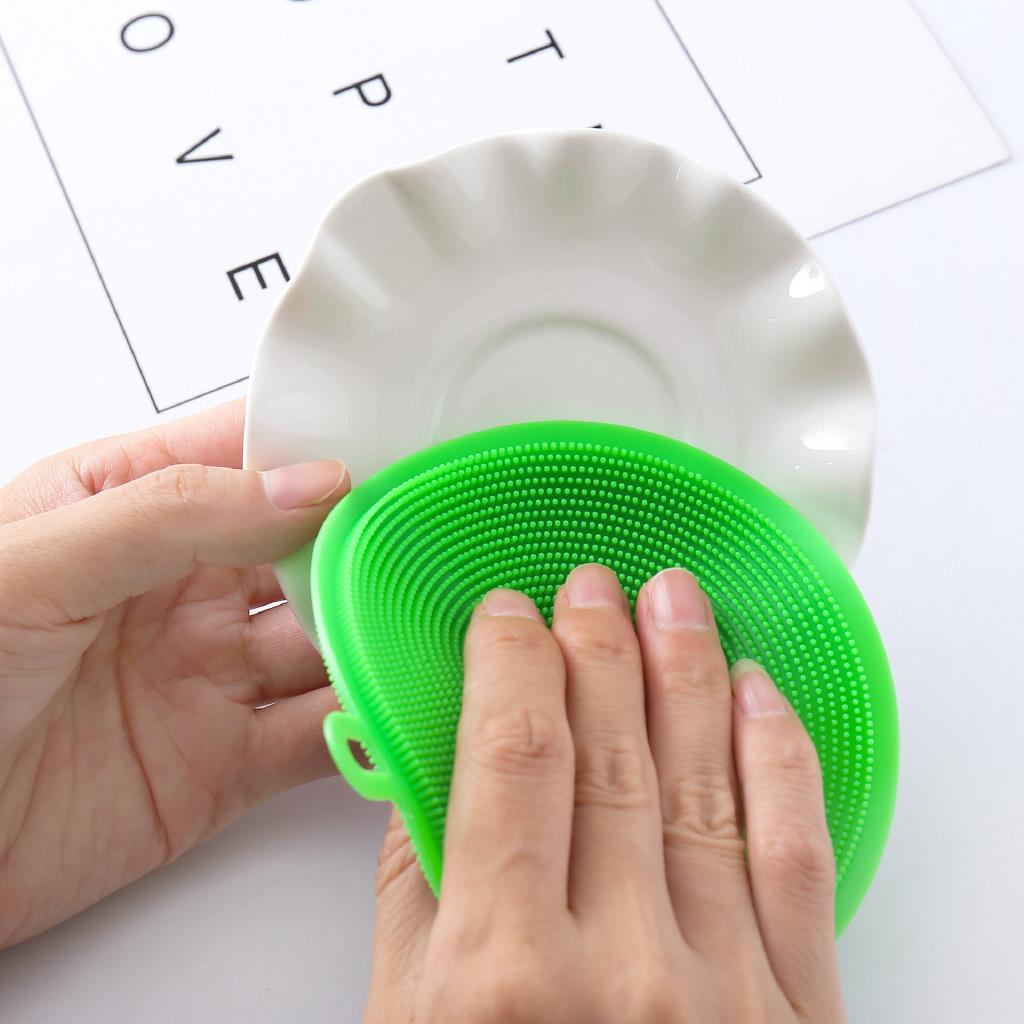 Miếng Rửa Chén Hình Tròn Bằng Silicon
