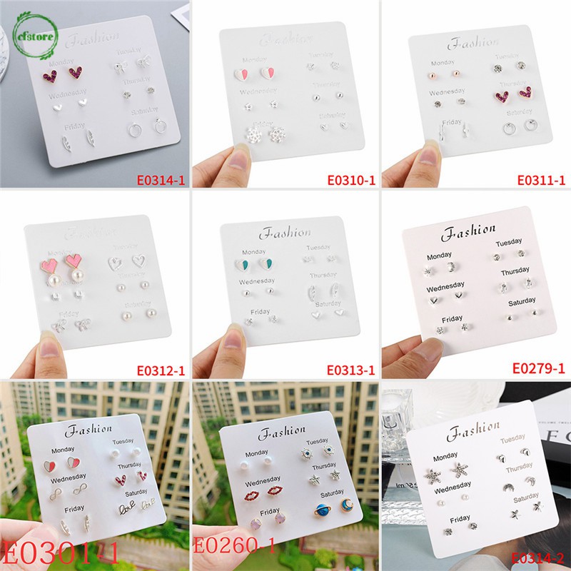 Set 6 Đôi Bông Tai Thời Trang Nữ