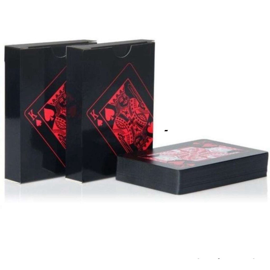 Bộ Bài Tây Poker Nền Đen Cao Cấp Chọn Màu – Bài Tây Nhựa PVC Chống Nước Màu Đen –Hãng miDoctor
