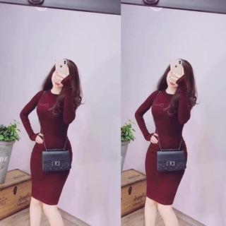 Đầm body thun gân