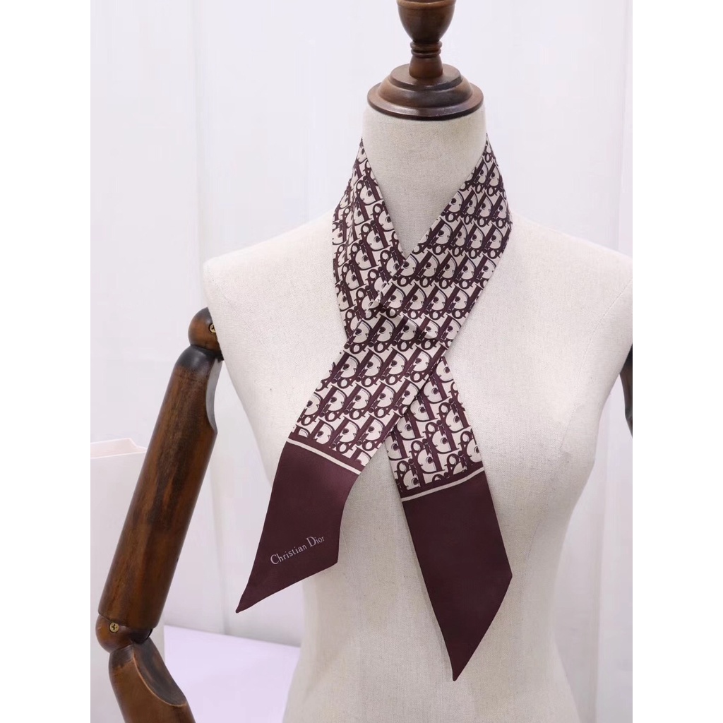 Khăn Quàng Cổ / Khăn Tay / Túi Xách Bằng Lụa Họa Tiết Chữ D Thời Trang Cho Nữ