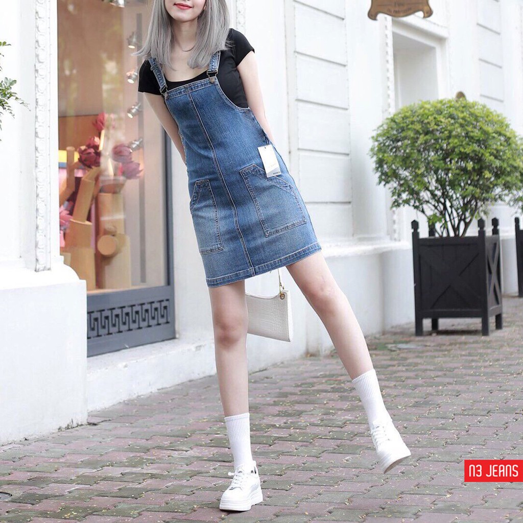 Yếm váy jeans túi hộp cá tính