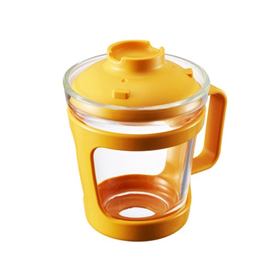 Ly ăn mỳ thuỷ tinh Lock&Lock chịu nhiệt Easy Cook 550ml - Màu Vàng - RAMEN CUP - LLG480W