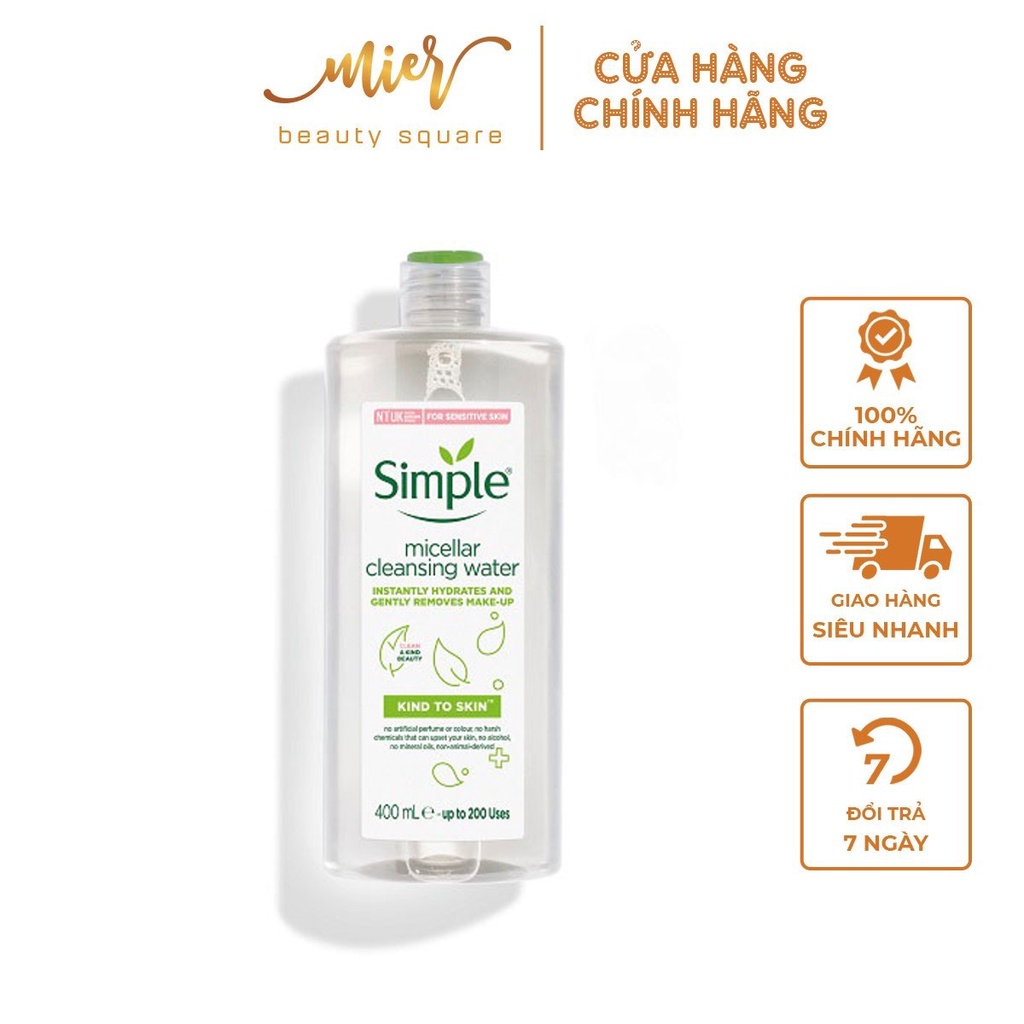 Nước tẩy trang Simple Micellar Cleansing Water 400ml