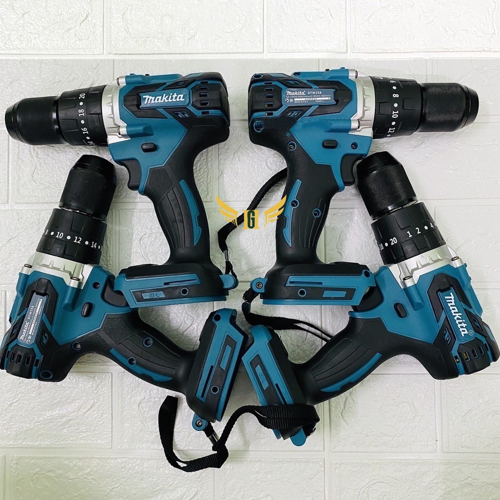 Máy Khoan Pin Ma.ki.ta 198V Không Than Có Búa, Pin 10 CELL AutoLock 13 Ly - Bắt Vít, Siết Bulong