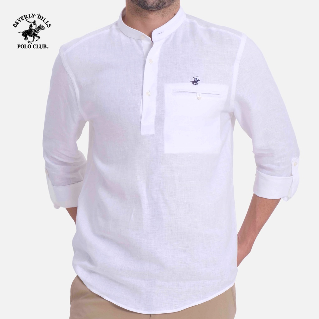 Beverly Hills Polo Club - Áo sơ mi Dài tay Nam Slim Fit Trắng WH- BHPC CMSSS22TL013