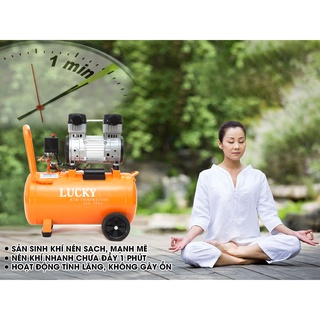 Máy nén khí lucky 50l h1550l 2hp không dầu 1 đầu nén