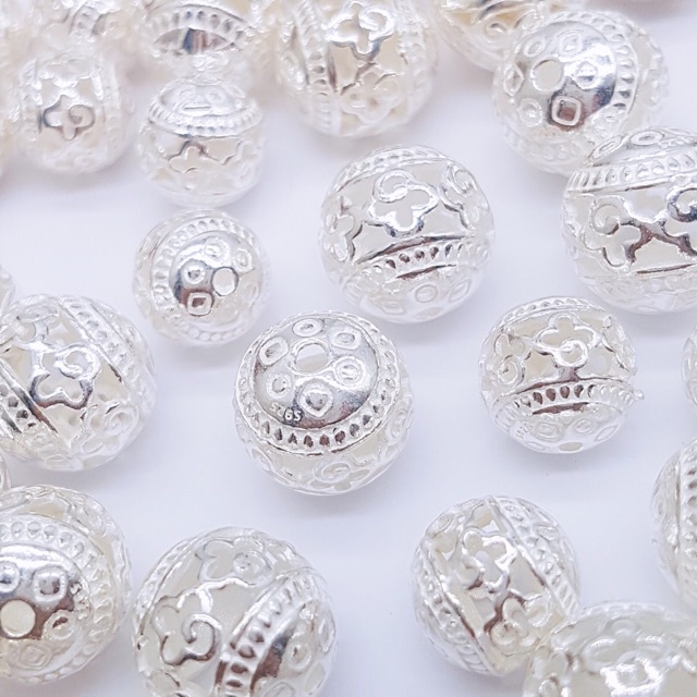 ✅ BÁN SỈ ✅ Charm bi bạc 10, 12mm hàng đẹp - Bạc xịn loại 1, PH074
