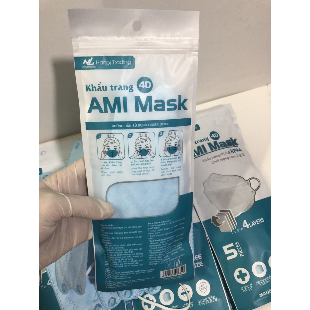 [SIÊU HÓT] Set 70 Chiếc Khẩu trang 4 Lớp KF94 AMI MASK Chống Bụi Mịn Và Kháng Khuẩn Hàng Cao Cấp Hàn Quốc