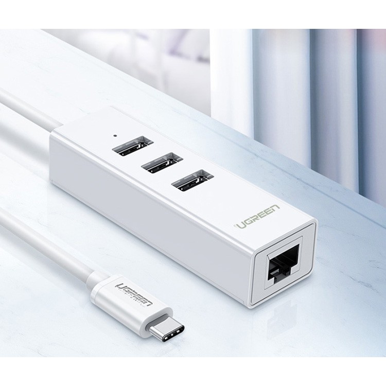 Bộ chia USB tích hợp cổng mạng LAN cho Macbook, điện thoại đời mới