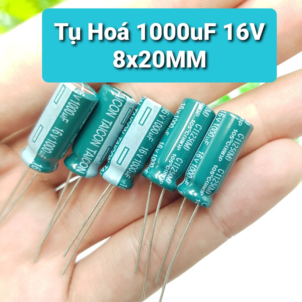 [COMBO Gói Số Lượng] Tụ Hóa 1000uF 16V 8x20MMTụ Phân Cực Lọc Nguồn Cho Mạch Điện Tử