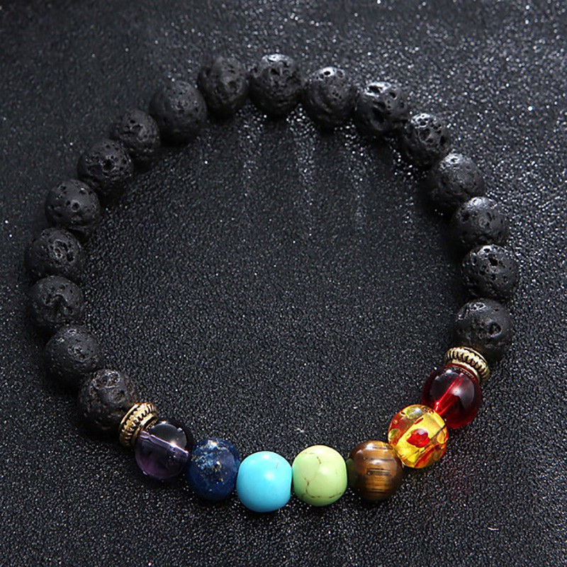 Vòng Tay Đá Núi Lửa Tự Nhiên 7 Màu