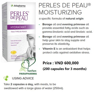 PERLES DE PEAU - Viên ngọc trai của làn da dưỡng ẩm 200v (Arkopharma)