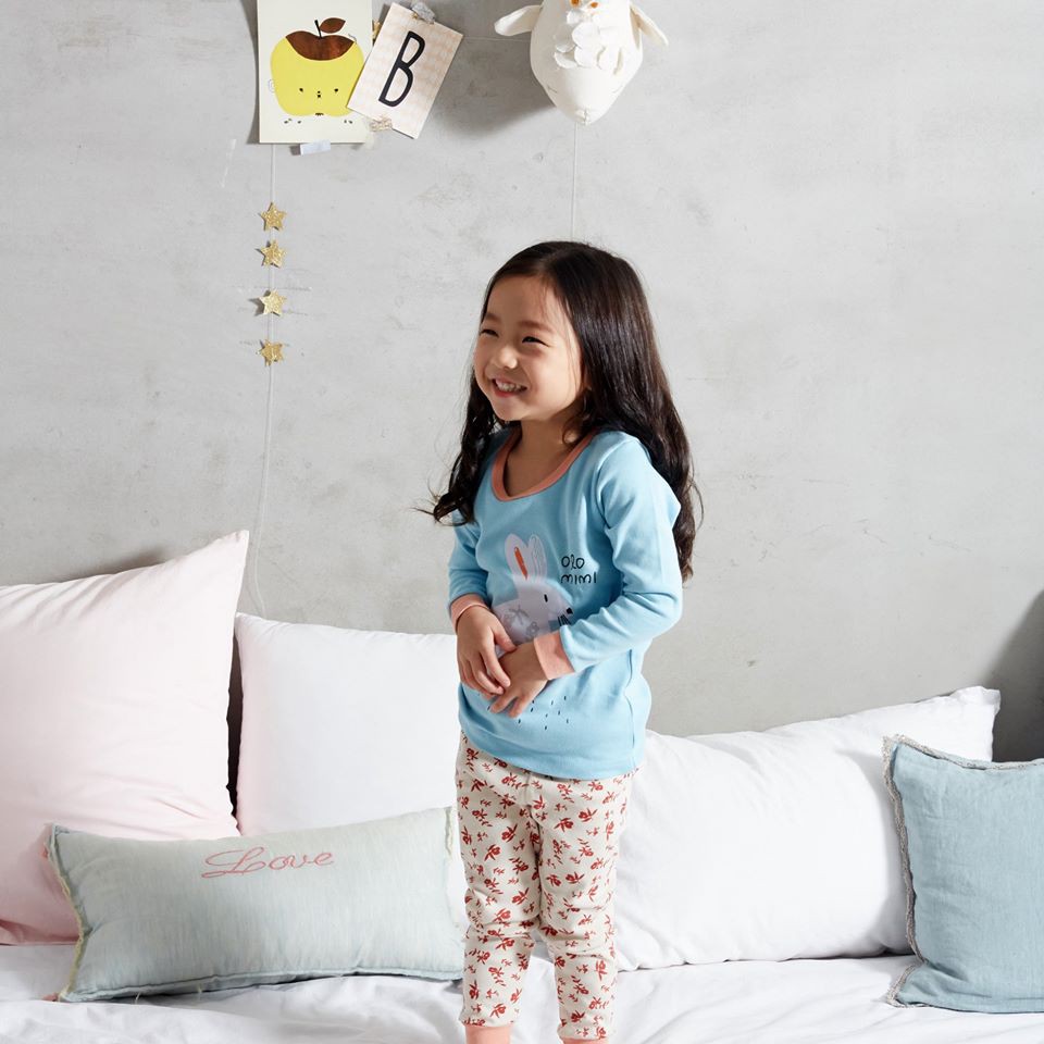 Bộ pijama dài tay bé gái – Candy 100% cotton - Olomimi Hàn Quốc