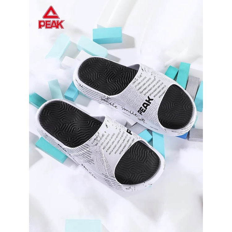 Dép  Nam Nữ PEAK Taichi Slippers  E11937L Trắng Đen Smile