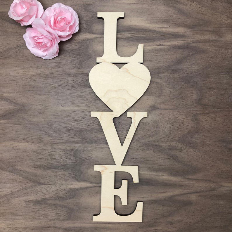 Bộ Chữ "LOVE " bằng gỗ cao cấp  trang trí dán tường, decor phòng, của hàng, cửa hiệu ( nhận làm  font chữ theo yêu cầu )