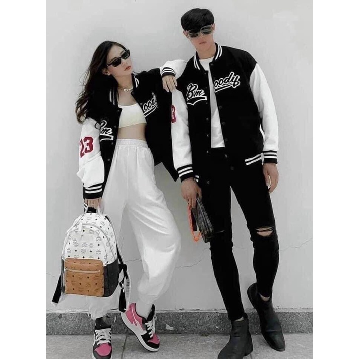 Áo bomber jacket thêu BMOODY phiên bản hoàn hảo áo varsity chống nắng cao cấp nam nữ AQ STORE