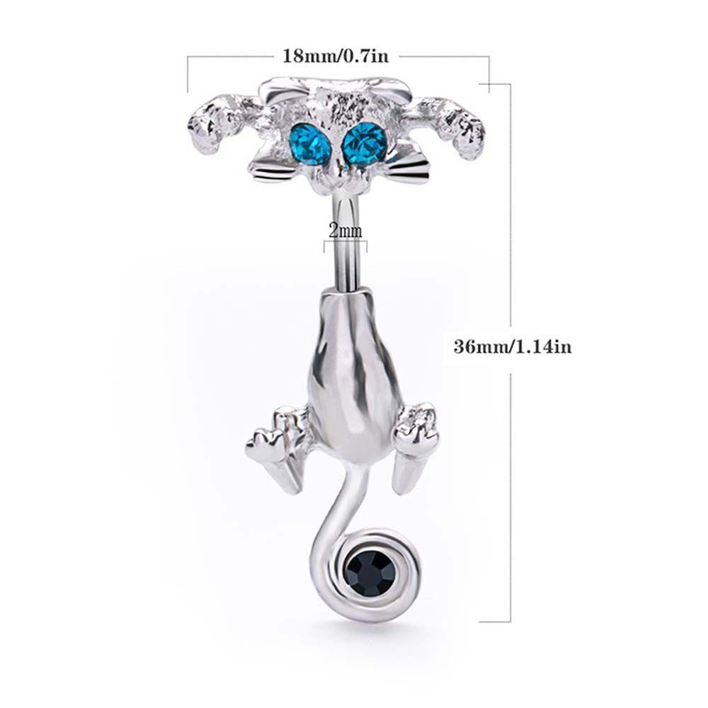 VANES1 Khuyên RốN HìNh MèO ĐíNh Đá Xinh XắN