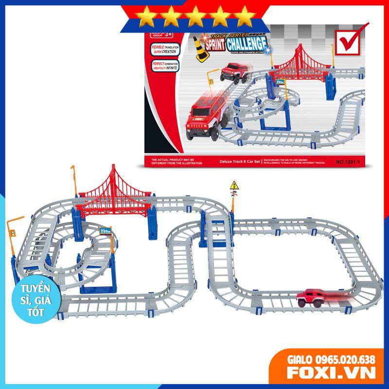 Mô hình lắp ráp đường ray xe lửa Foxi-Xếp hình tàu hỏa-tàu lượn siêu tốc-đa dạng và sáng tạo