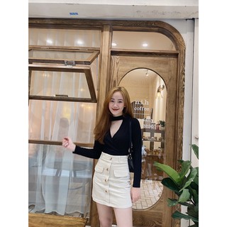Áo chocker cổ V 098
