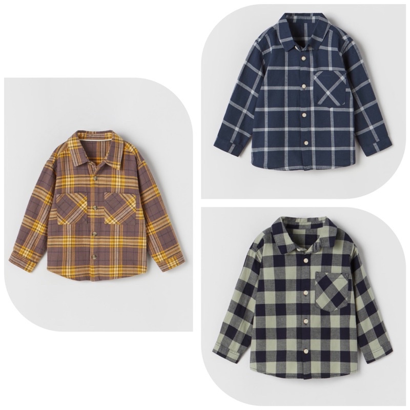 Áo sơ mi kẻ Zara bé trai săn sale