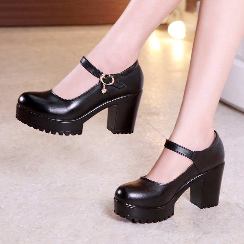 Round toe high heels model cheongsam catwalk shoes women waterproof platform thi
