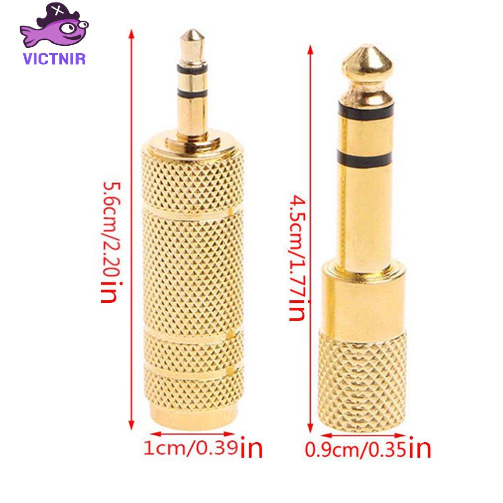 6.5Mm 1/4 Female To 3.5Mm 1/8 Male Stereo Audio Mic Plug Adapter Jack New