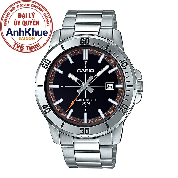 Đồng hồ nam dây kim loại Casio chính hãng Anh Khuê MTP-VD01D-1E2VUDF