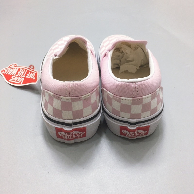 [sz31]- giày VAN S caro hồng cho bé gái xuất xịn
