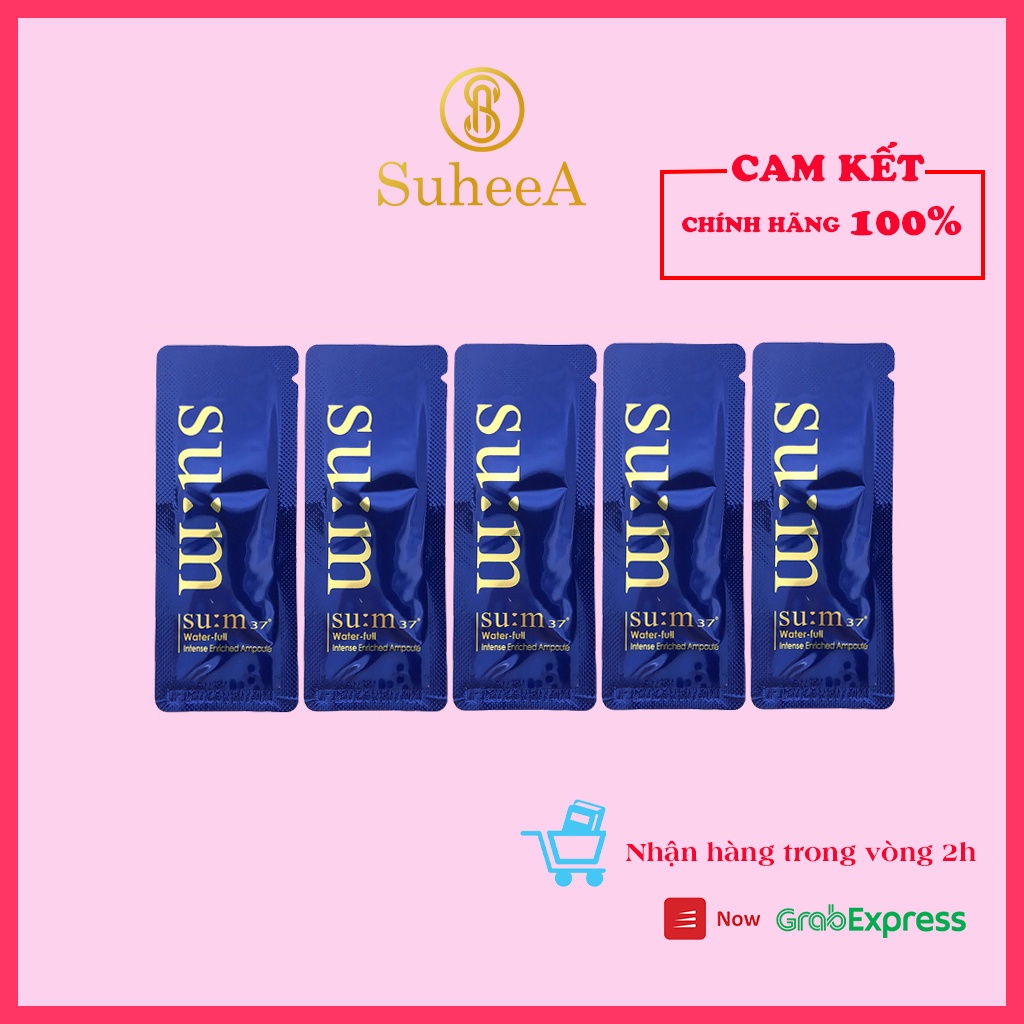 Tinh chất huyết thanh sum xanh đậm đặc siêu tái tạo da cấp nước căng bóng - Sum37 Water Full Intense 1ml mẫu mới 2021