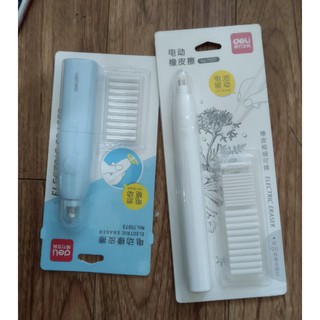 ☘️DELI☘️ Bút gôm tẩy bút chì tự động kèm phụ kiện vỉ gôm tẩy bút chì - Bút tẩy chì rung chạy pin tự động temtenKBS 2021