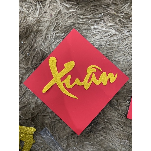 Chữ Tết, Xuân, tài,Lộc trang trí Tết decor  hót chữ nhũ 3D