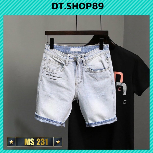 Quần short jean nam co giãn, Quần đùi trơn chất bò cao cấp thời trang DT.SHOP89 SJTP28