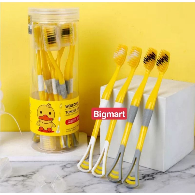 HỘP 8 BÀN CHẢI VỊT VÀNG KÈM CẠO LƯỠI 2IN1