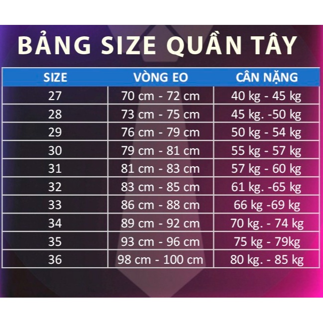 Quần Tây Nam,Quần học sinh Vải Dày Đẹp Full size 45-100kg