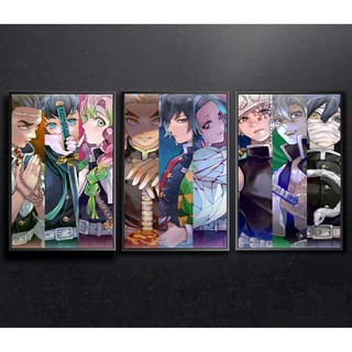 BỘ 3 TRANH CANVAS ANIME KIMETSU NO YAIBA  treo tường in theo yêu cầu 2