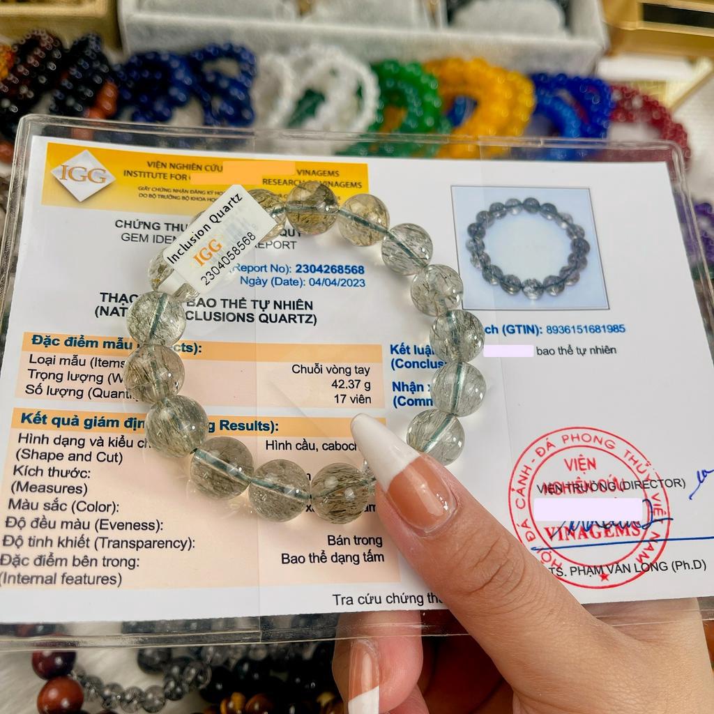 Vòng Tay Phong Thủy Pha Lê Tóc Xanh Cao Cấp [TẶNG HỘP GỖ] Mệnh Mộc, Hỏa Tài Lộc May Mắn - Phong Thủy Tây Tạng