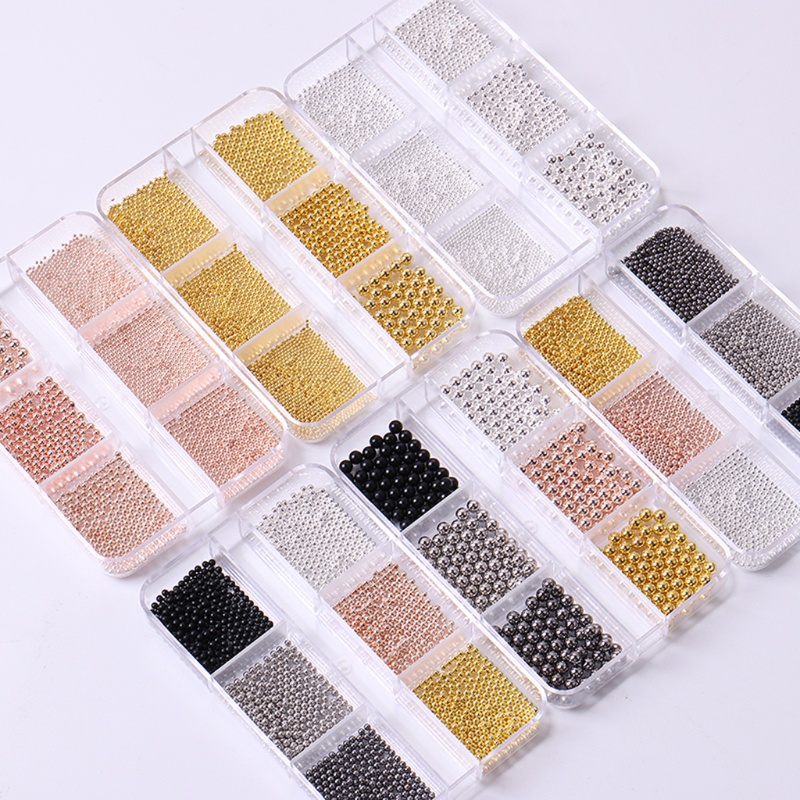 Set Hạt Cườm Mini Màu Vàng Dùng Trang Trí Móng Tay Nghệ Thuật
