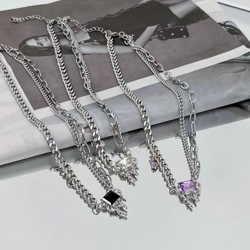 Vòng cổ Mặt Đá obsidian Thời Trang Cao Cấp Cho Cặp Đôi