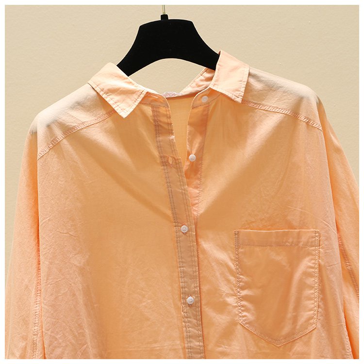 Áo sơ mi tay lỡ đuôi tôm, dáng rộng vải Thô Hàn mặc chùm mông trẻ trung năng động | BigBuy360 - bigbuy360.vn