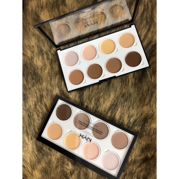 Bảng highlight & contour NYX 8 ô dạng kem