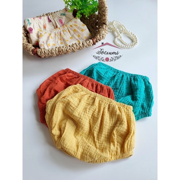 Quần chip xô Muslin mềm mát cao cấp cho bé - Tocxumi