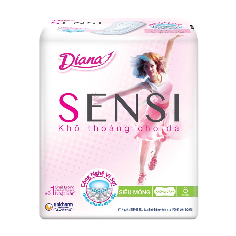 Băng vệ sinh Diana Sensi không cánh 8 miếng