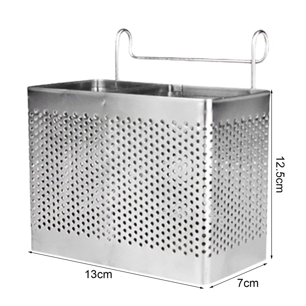 Giá Đỡ Đũa Bằng Thép Không Gỉ Có Móc Treo Tiết Kiệm Không Gian Cho Nhà Bếp