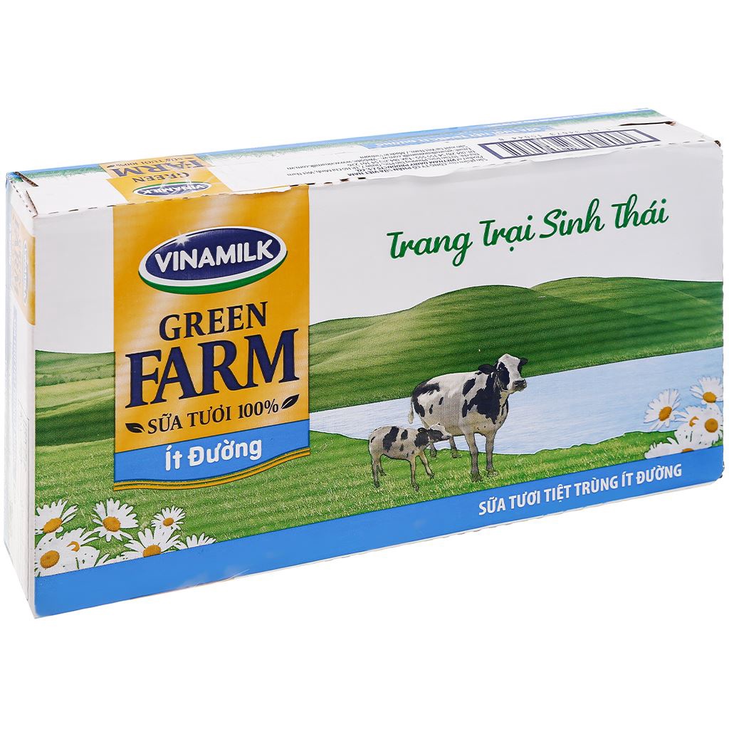 Thùng 48 hộp Sữa Tươi Tiệt Trùng Vinamilk Green Farm có đường 180ml