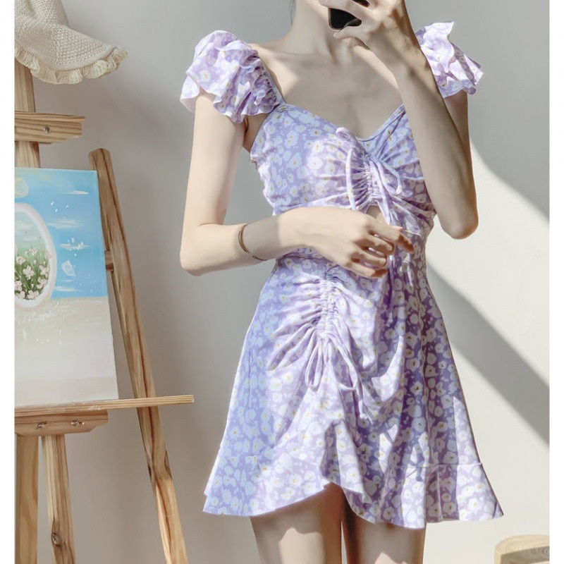 Bikini 1 mảnh liền thân váy kín đáo Hàn Quốc đẹp Quảng Châu nhiều màu che khuyết điểm 8315 DK3T102