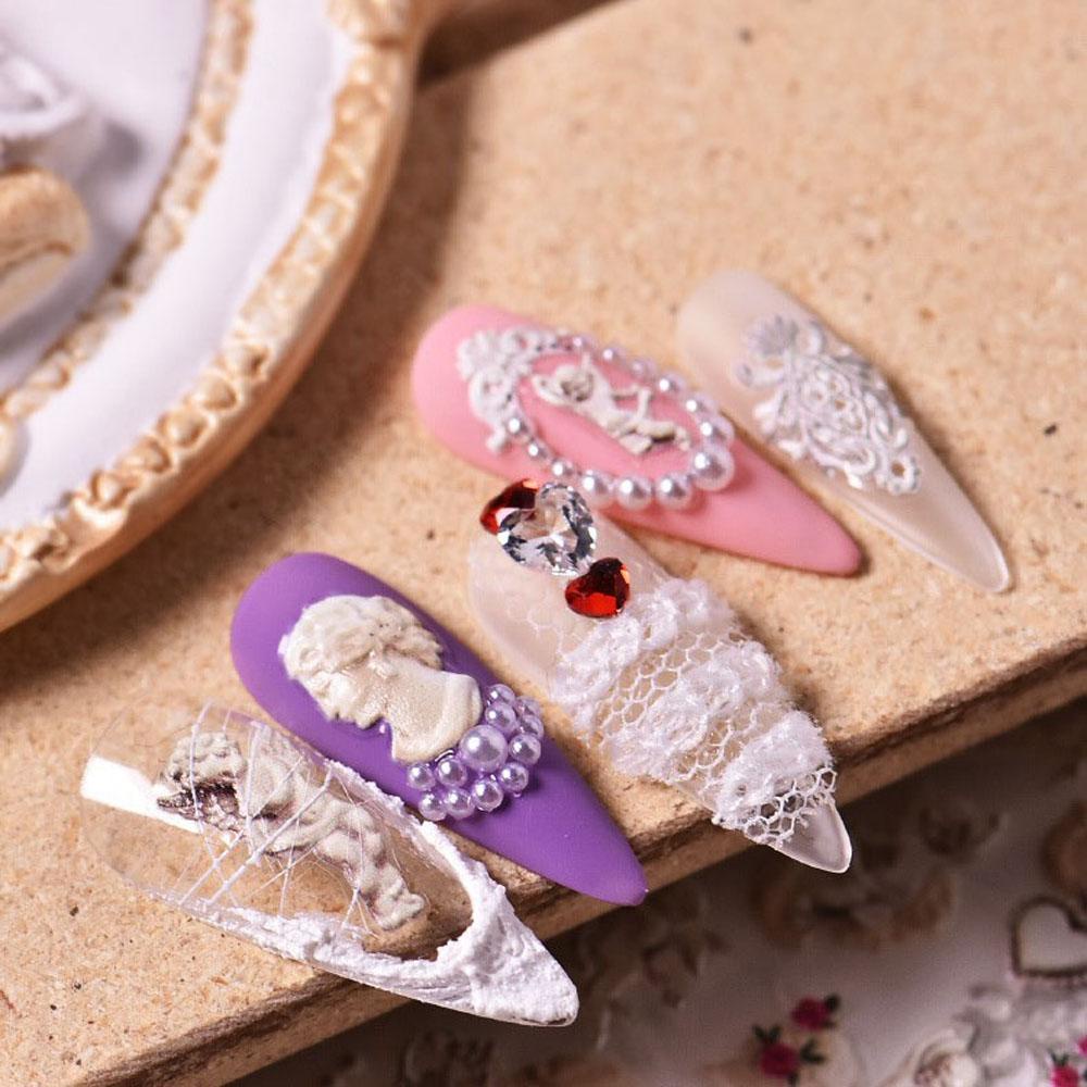 JARRED Miếng Dán Trang Trí Móng Tay Tự Dính Họa Tiết Ren Phong Cách Gothic