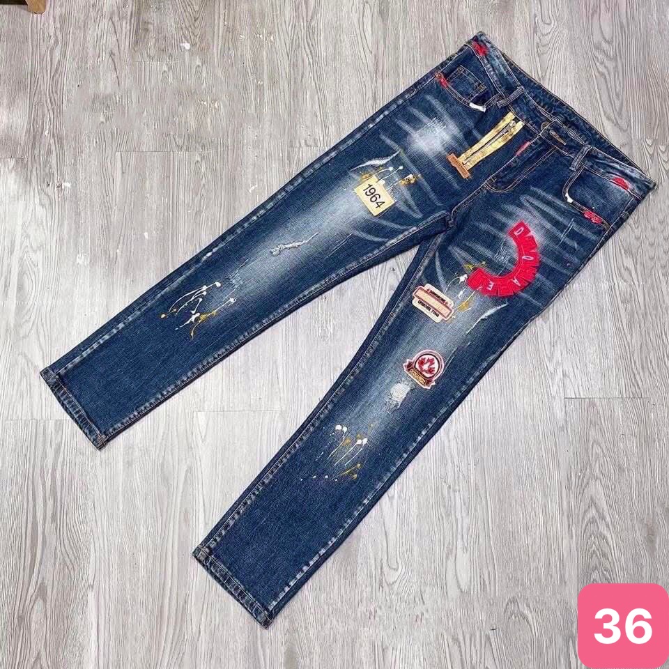 Quần jean nam màu xanh nhạt rách gối chất bò cao cấp co dãn 4 chiều cực đẹp, quần rin nam AD294 Nhiều Mẫu Hot