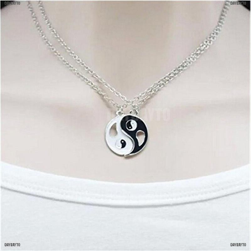 Set 2 Vòng cổ Tình Bạn Mặt Âm Dương Trắng Đen